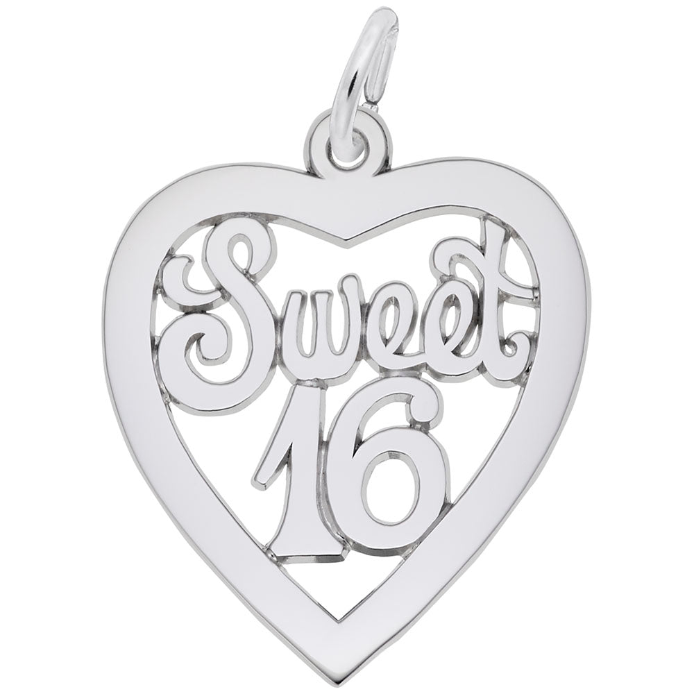 Sweet 16 Open Heart Charm - Celebrate Milestones in Style 0682