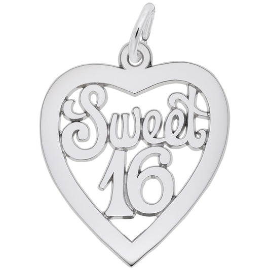Sweet 16 Open Heart Charm - Celebrate Milestones in Style 0682