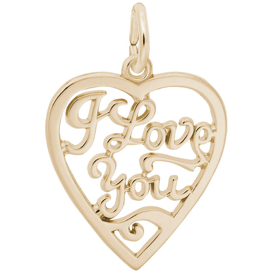 I Love You Open Heart Charm - Elegant Silver Heart Pendant 0685
