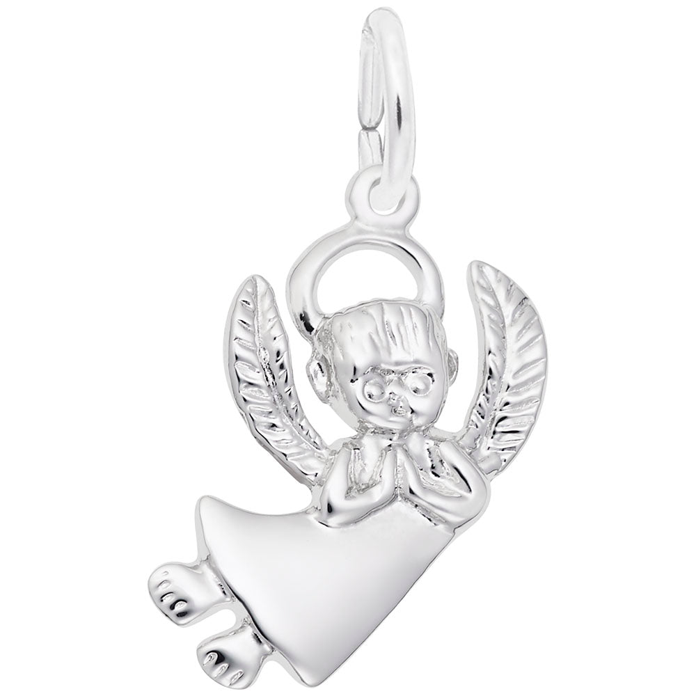 Sympathy Flat Praying Angel Boy Charm for Love & Remembrance 0704