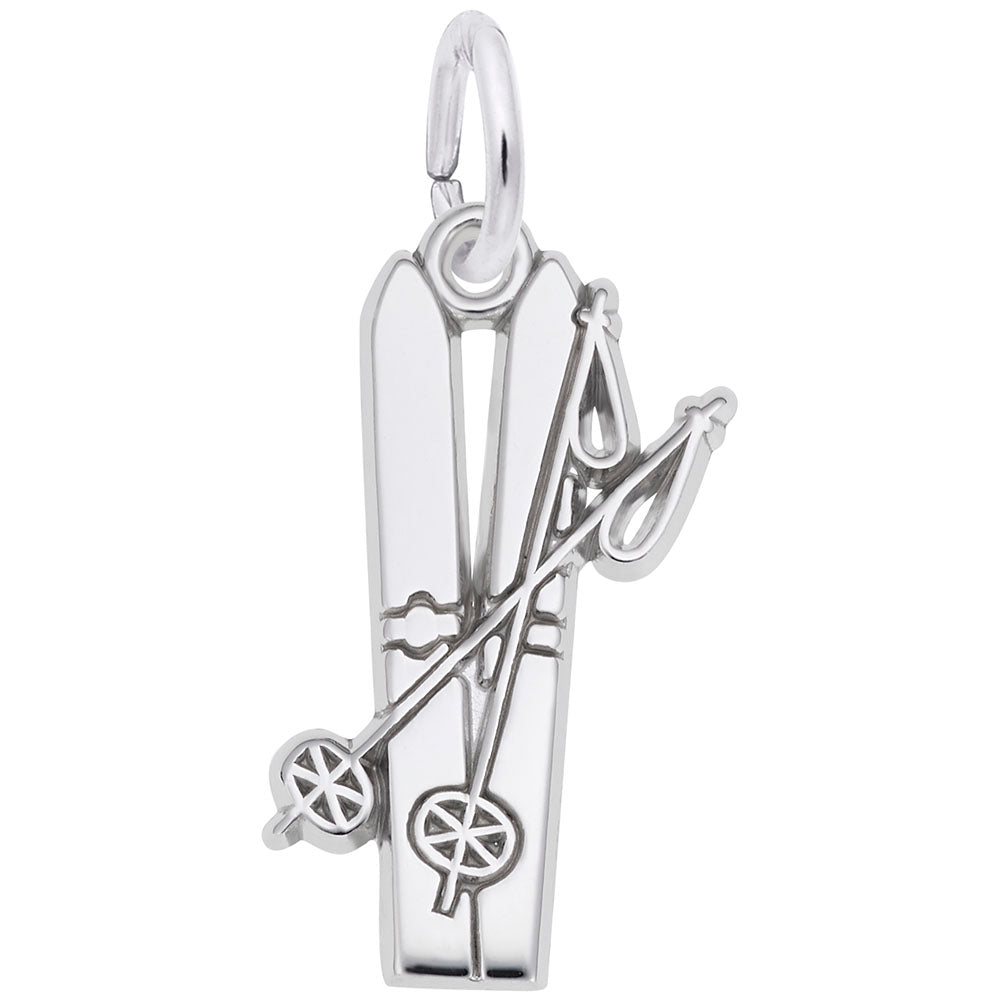 Flat Skis Charm for Skiing Enthusiasts - Rembrandt Charms 0709