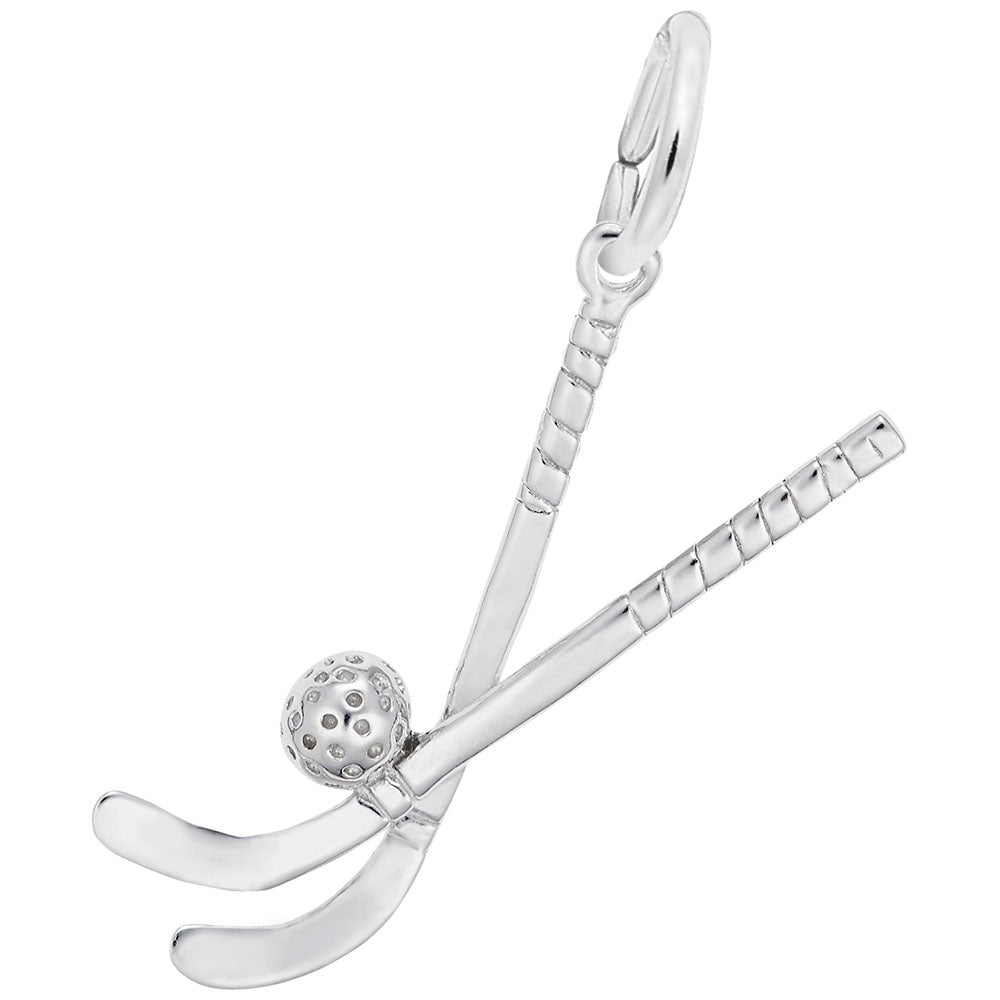 Field Hockey Sticks with Ball Charm - Sports Jewelry Accessory 0712