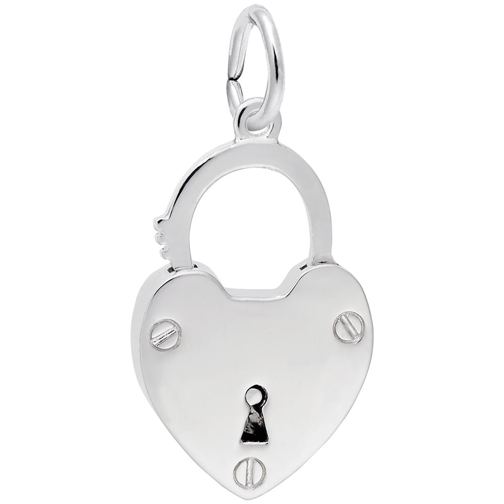 Heart Lock Charm - Elegant Silhouette Disc for Personalized Jewelry 0719