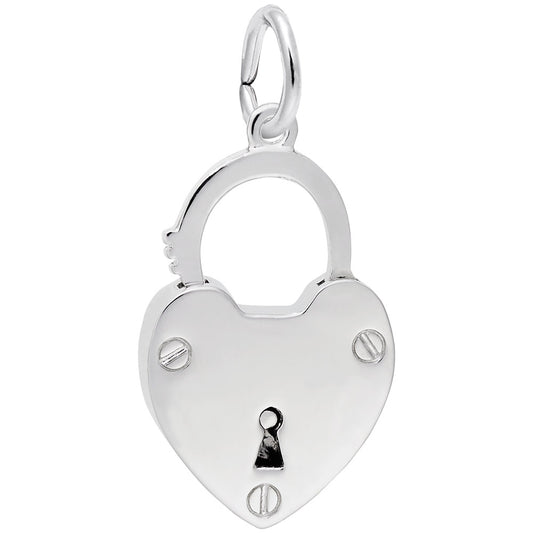 Heart Lock Charm - Elegant Silhouette Disc for Personalized Jewelry 0719