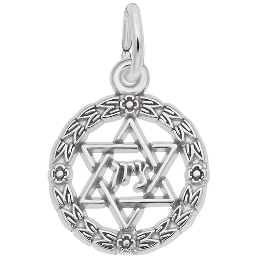 Star of David Wreath Charm for Religious Occasions & Gifts 0777