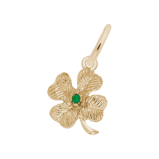 Four Leaf Clover Charm with Bead Accent for Good Luck Gaming 0867