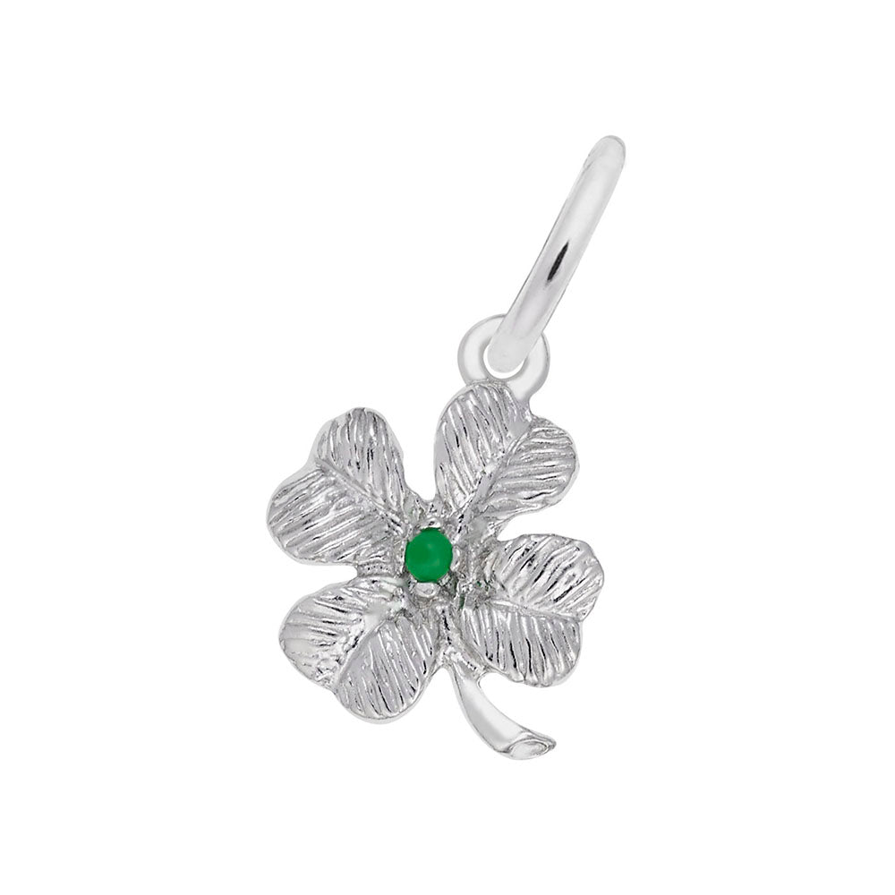 Four Leaf Clover Charm with Bead Accent for Good Luck Gaming 0867