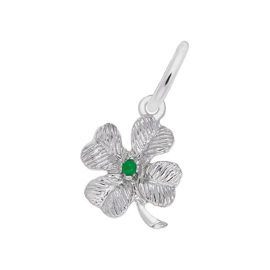 Four Leaf Clover Charm with Bead Accent for Good Luck Gaming 0867