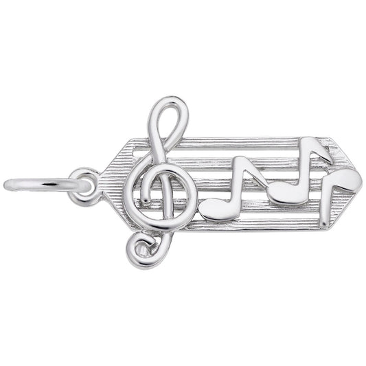 Small Music Staff Charm - Elegant Musical Note Jewelry Accessory 0925
