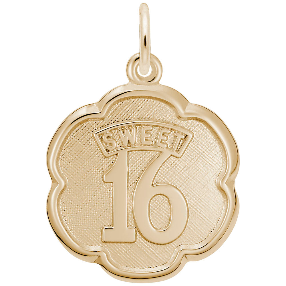 Sweet 16 Scalloped Disc Charm - Celebrate Milestones in Style 0947