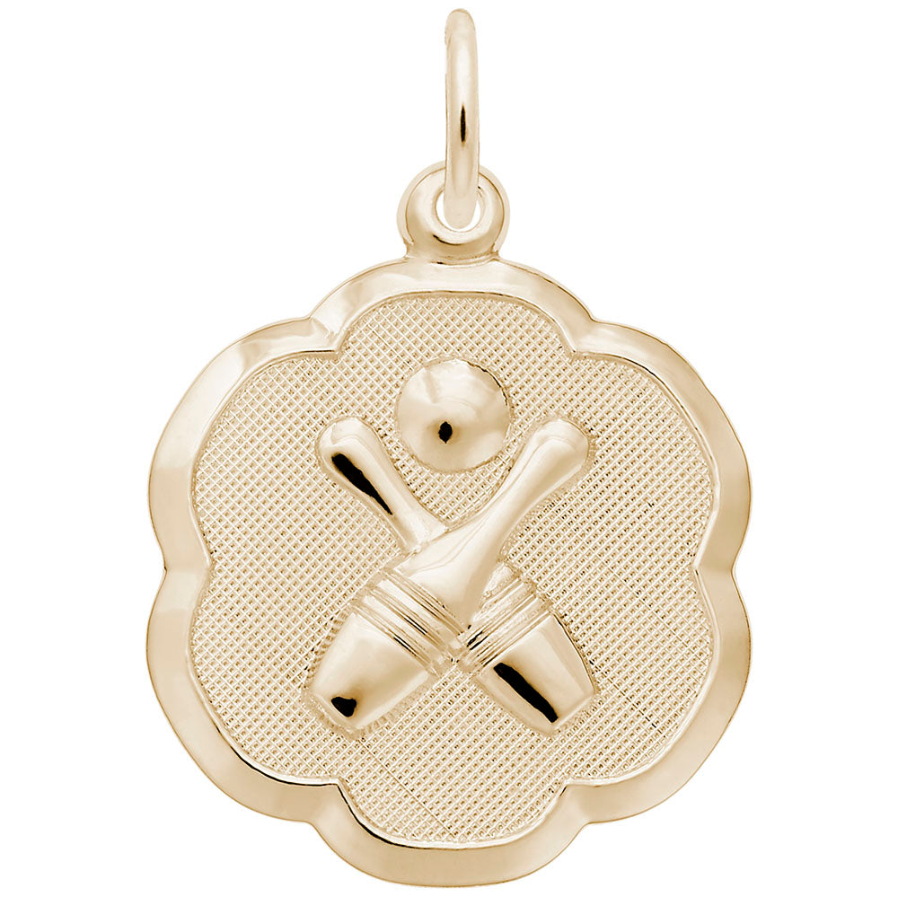 Bowling Scalloped Disc Charm - Perfect Gift for Bowling Lovers 0952