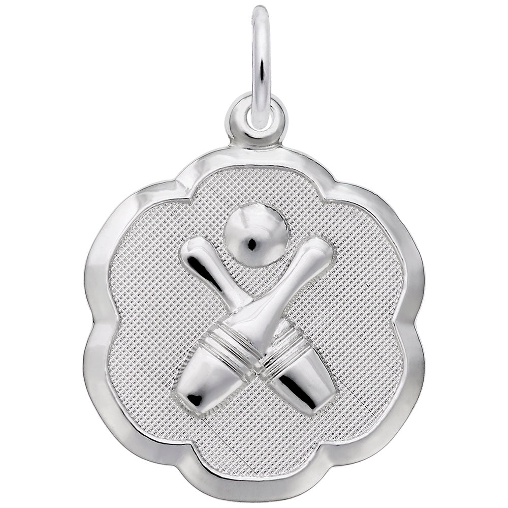 Bowling Scalloped Disc Charm - Perfect Gift for Bowling Lovers 0952