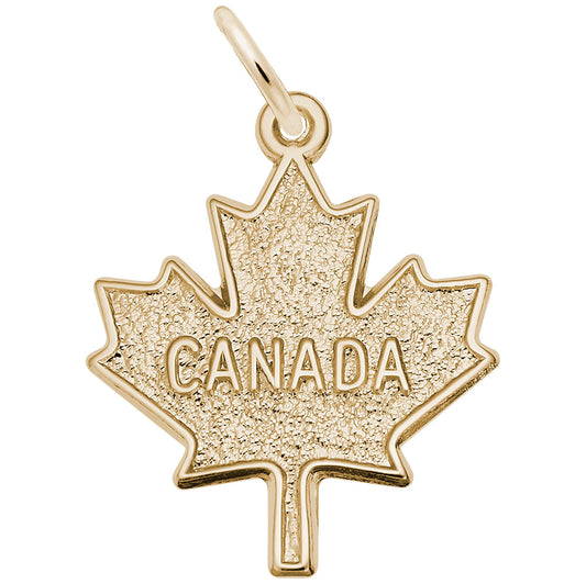 Flat Canada Maple Leaf Charm - Symbol of Patriotism & Pride 0997