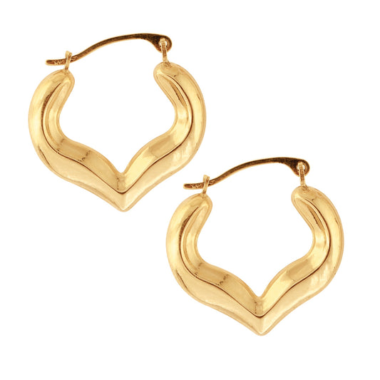 Royal Chain 10K Gold Half Heart Hoop Earring 100ER