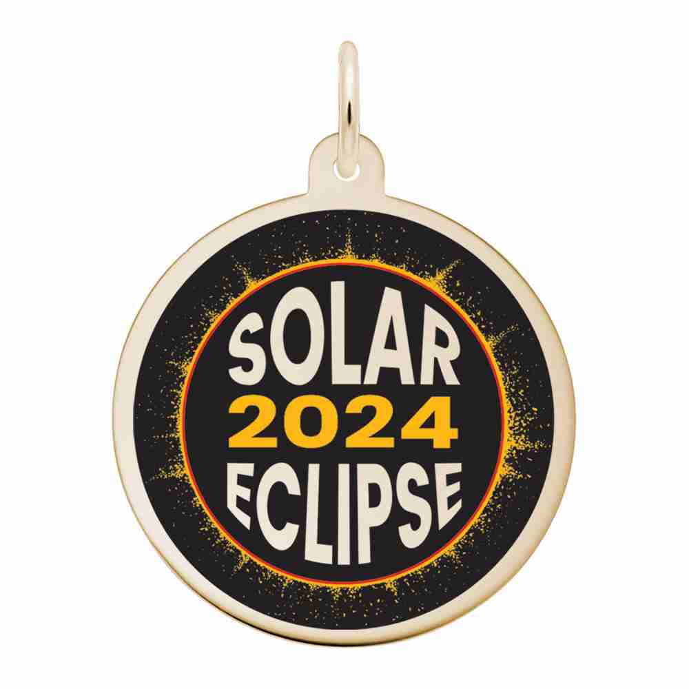 2024 Solar Eclipse Painted Charm - Custom Engravable Jewelry 1015