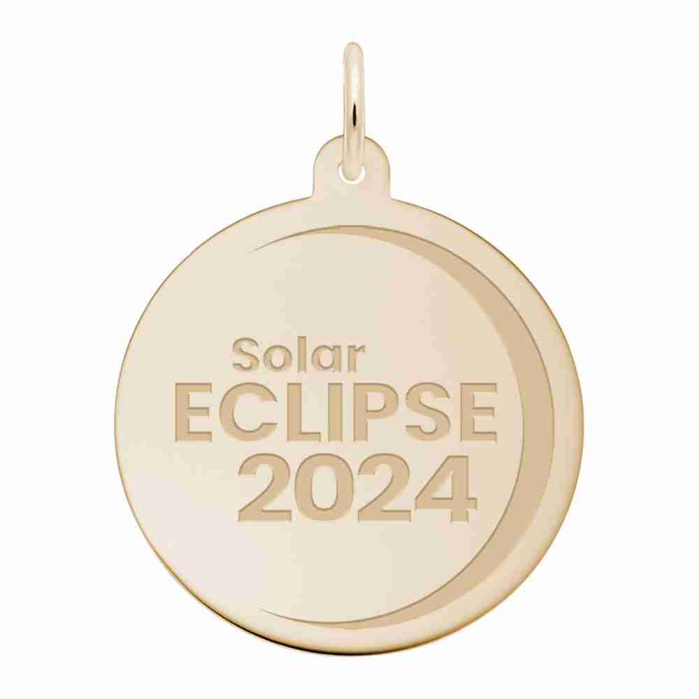 2024 Solar Eclipse Engraved Charm - Customizable Keepsake Jewelry 1016