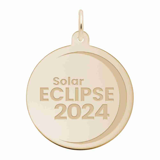 2024 Solar Eclipse Engraved Charm - Customizable Keepsake Jewelry 1016