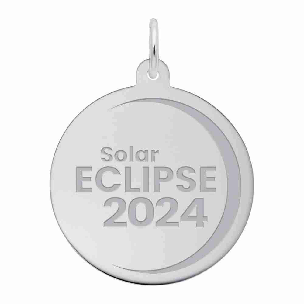 2024 Solar Eclipse Engraved Charm - Customizable Keepsake Jewelry 1016