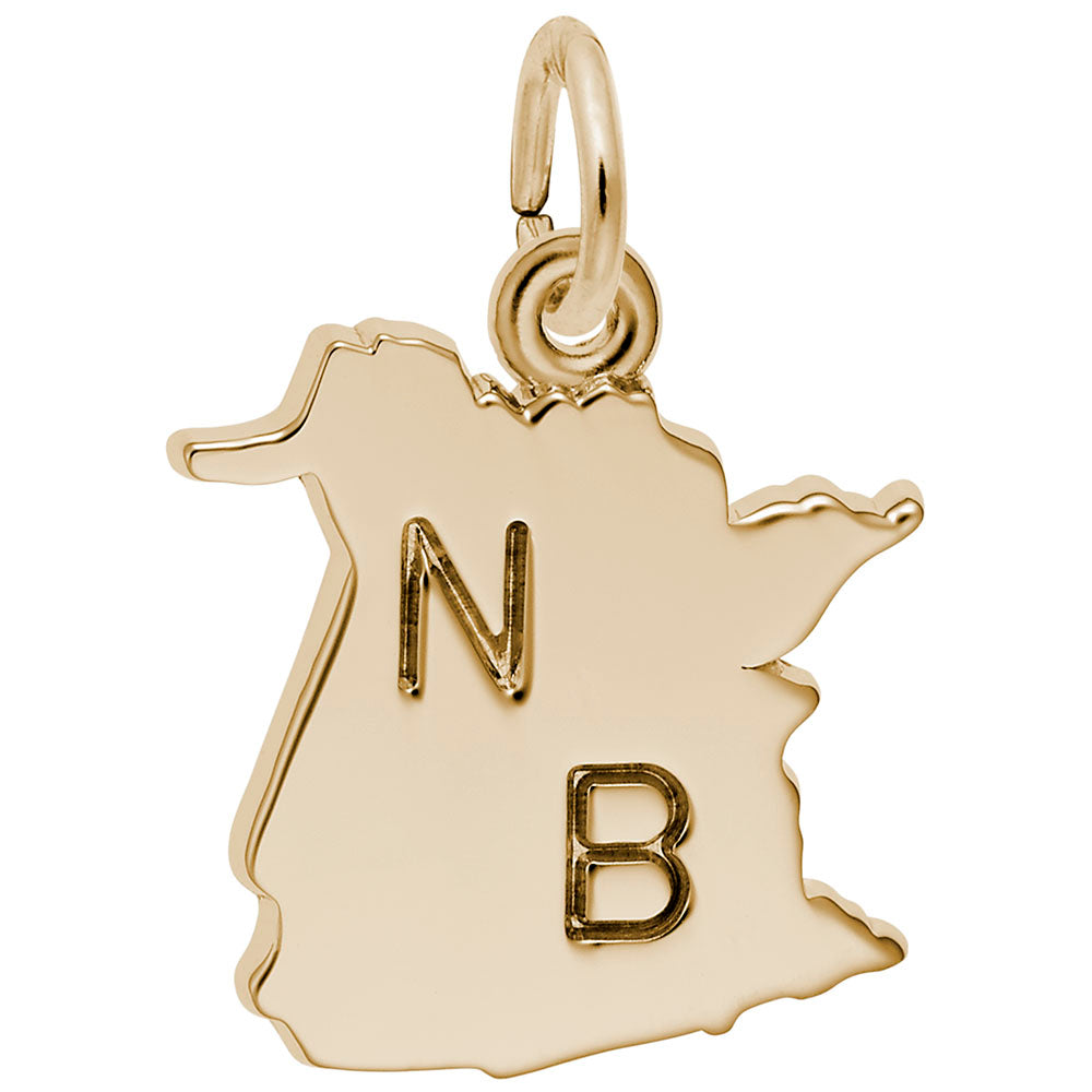 New Brunswick Map Charm - Travel Souvenir Jewelry for Adventurers 1032