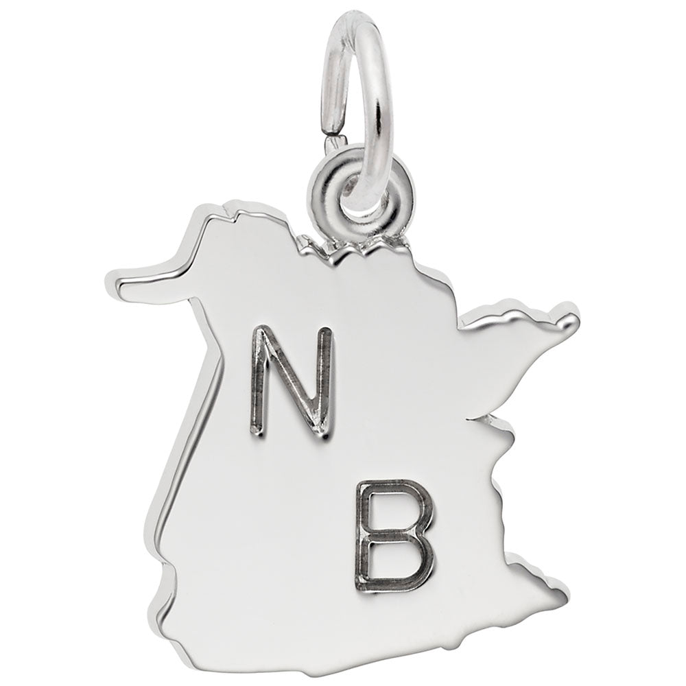 New Brunswick Map Charm - Travel Souvenir Jewelry for Adventurers 1032