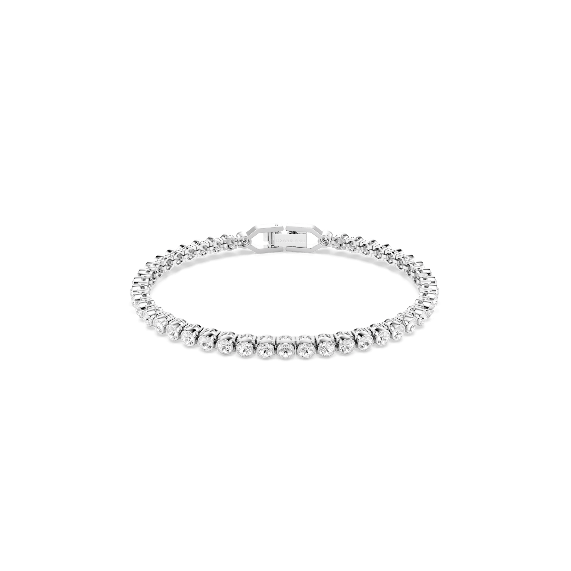 Imber Emily Tennis bracelet, Round cut, White, Rhodium plated
