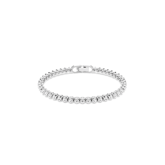Imber Emily Tennis bracelet, Round cut, White, Rhodium plated