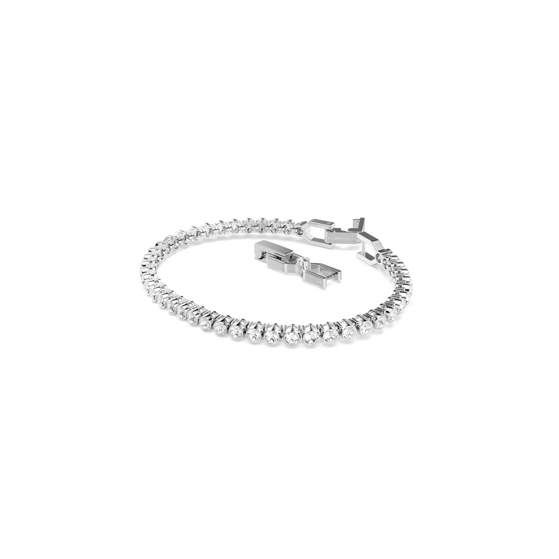 Imber Emily Tennis bracelet, Round cut, White, Rhodium plated