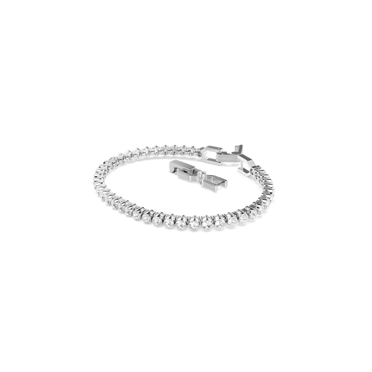Imber Emily Tennis bracelet, Round cut, White, Rhodium plated