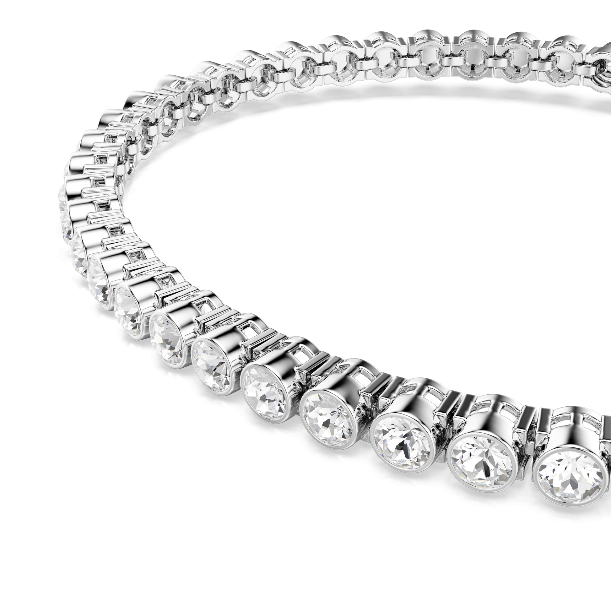Imber Emily Tennis bracelet, Round cut, White, Rhodium plated