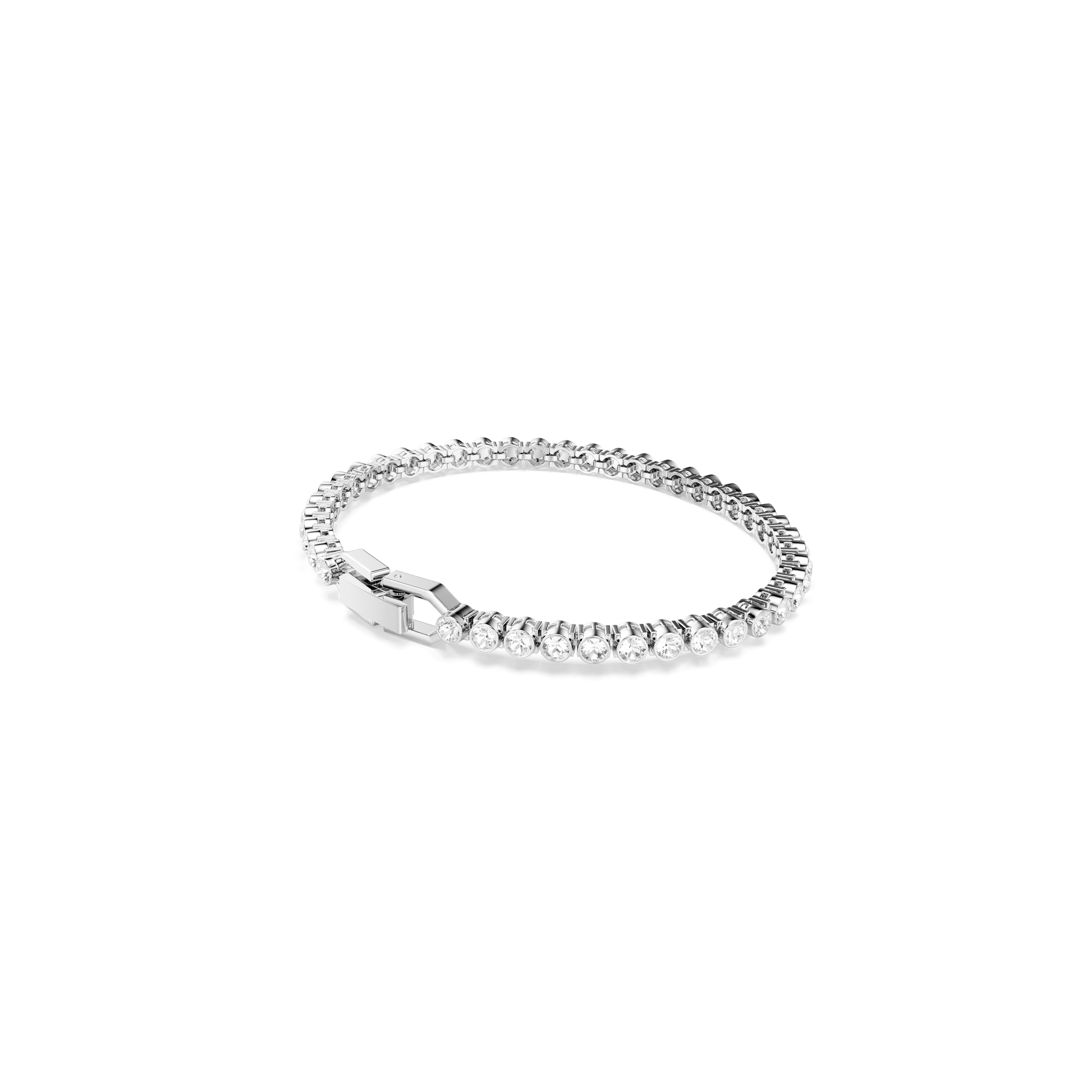 Imber Emily Tennis bracelet, Round cut, White, Rhodium plated