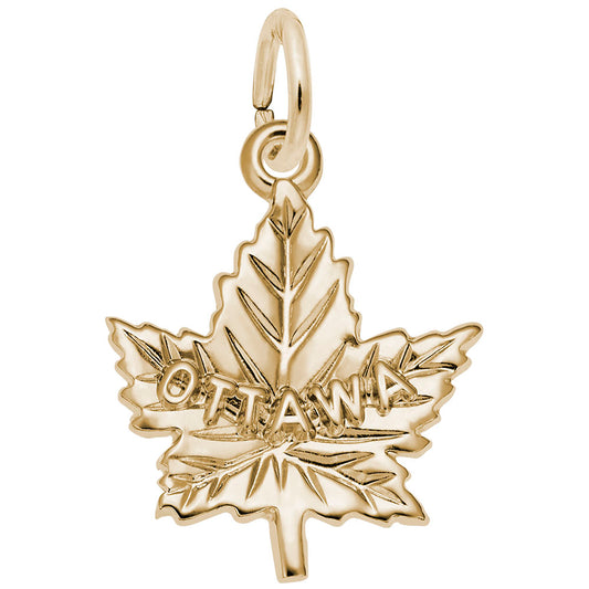 Ottawa Maple Leaf Charm - Travel Souvenir Jewelry for Collectors 1047