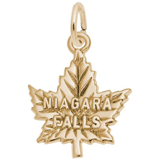 Niagara Falls Maple Leaf Charm - Travel Souvenir Jewelry 1051