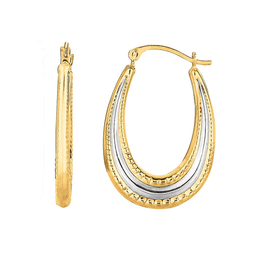 Royal Chain 10K Gold Medium Oval Hoop Earring 105ER