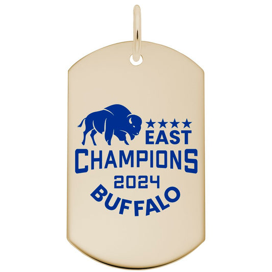 Painted East Champions 2024 Buffalo Dog Tag Charm for Travel 1068