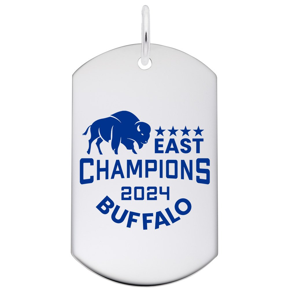 Painted East Champions 2024 Buffalo Dog Tag Charm for Travel 1068