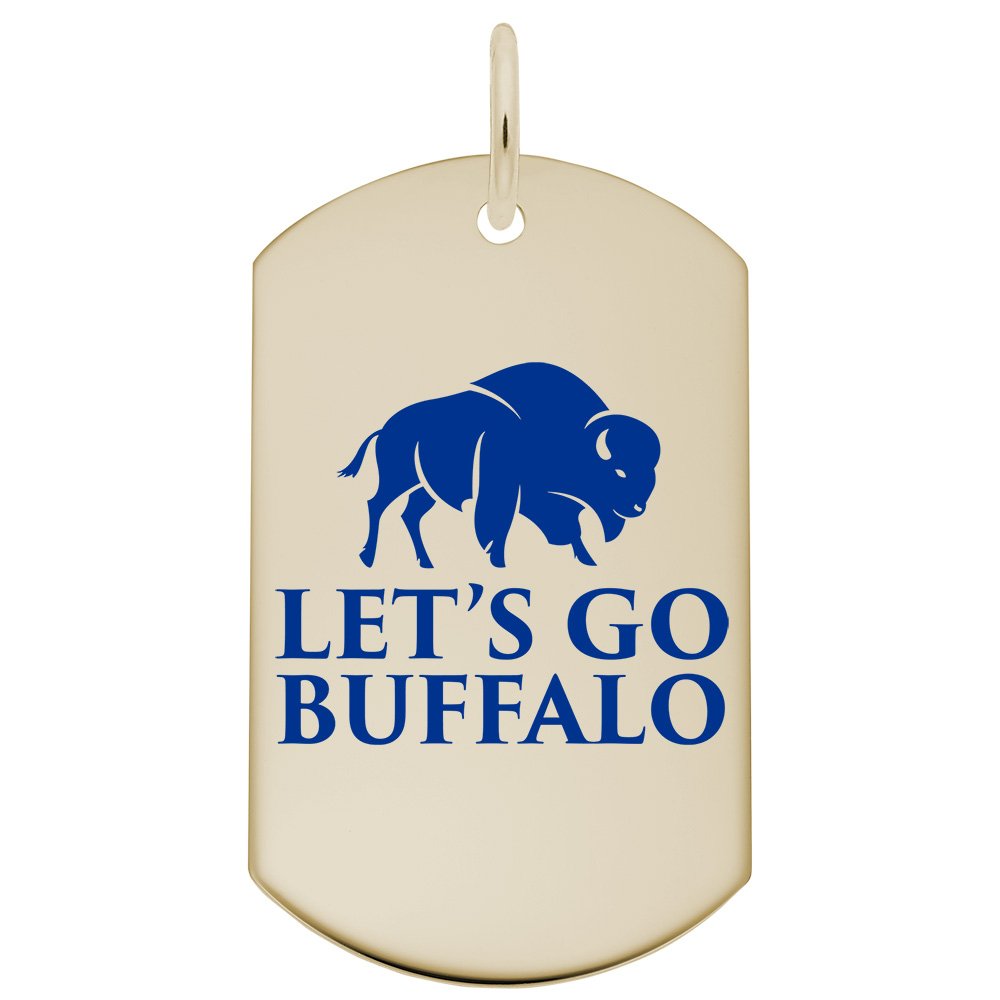 Painted Let's Go Buffalo Dog Tag - Travel Charm for Pets 1069