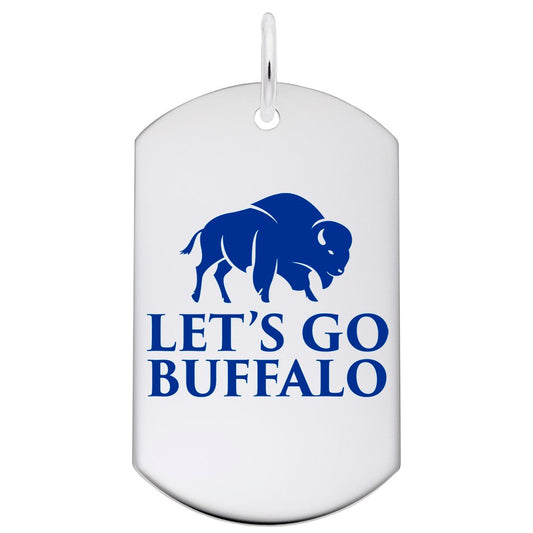 Painted Let's Go Buffalo Dog Tag - Travel Charm for Pets 1069