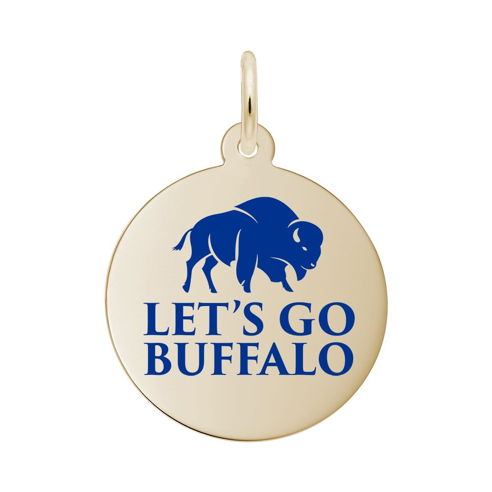 Painted Let's Go Buffalo Disc Charm for Travel Lovers 1071-001