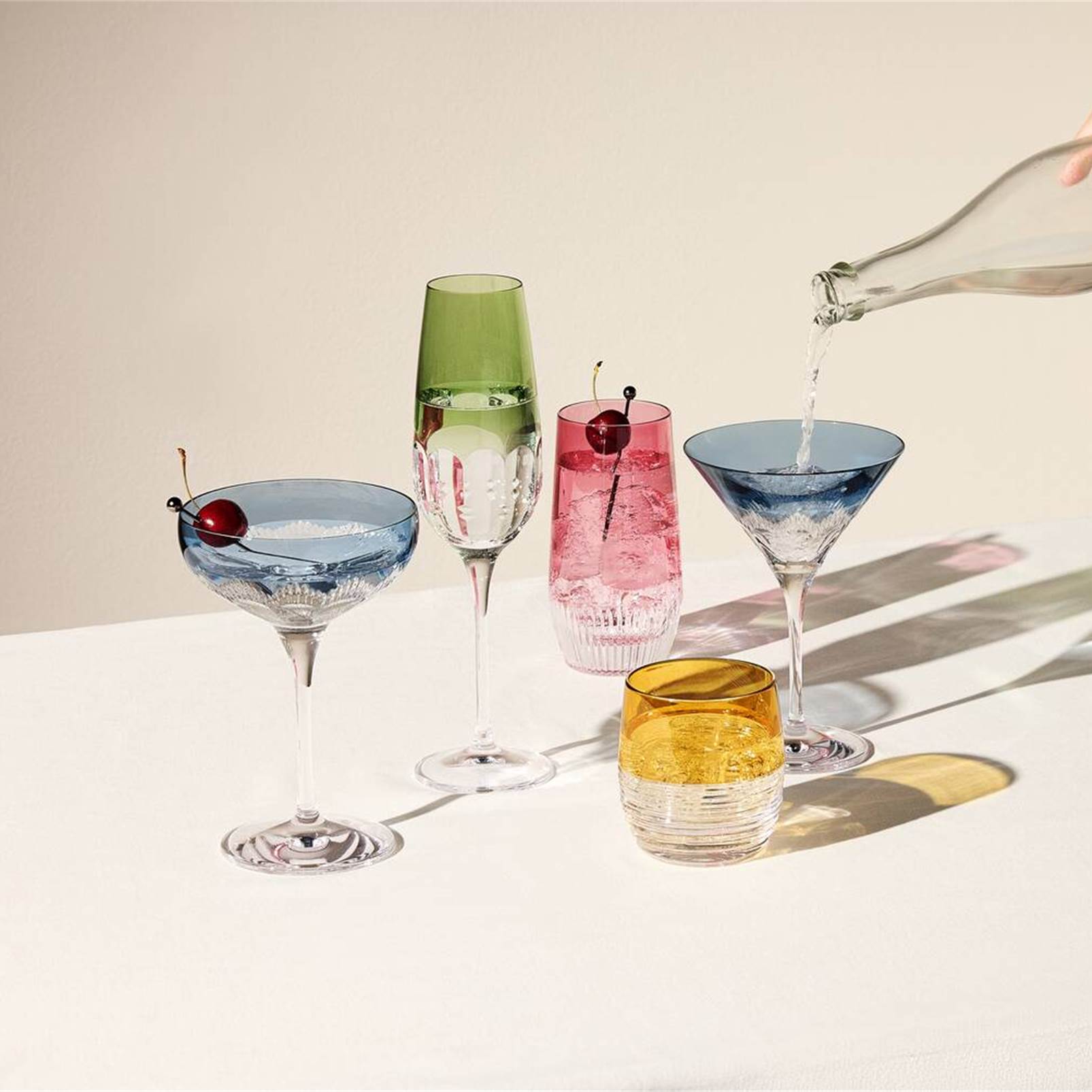 Water Ford Color Flute 11oz Mixed Set of 4 1079444