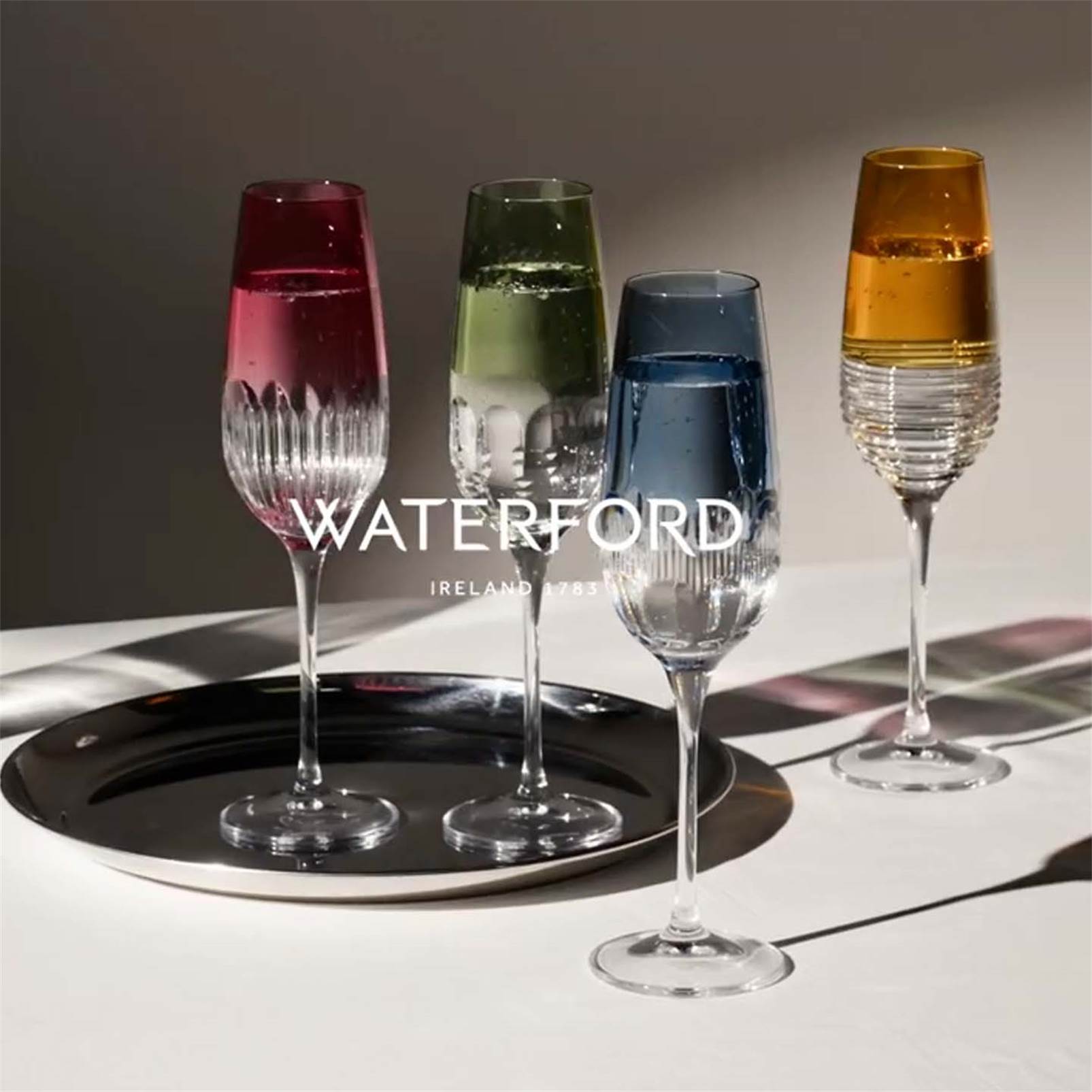 Water Ford Color Flute 11oz Mixed Set of 4 1079444