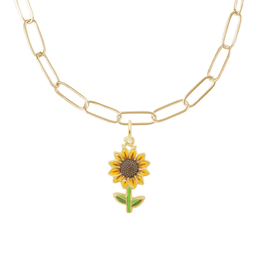 Painted Sunflower Necklace Set