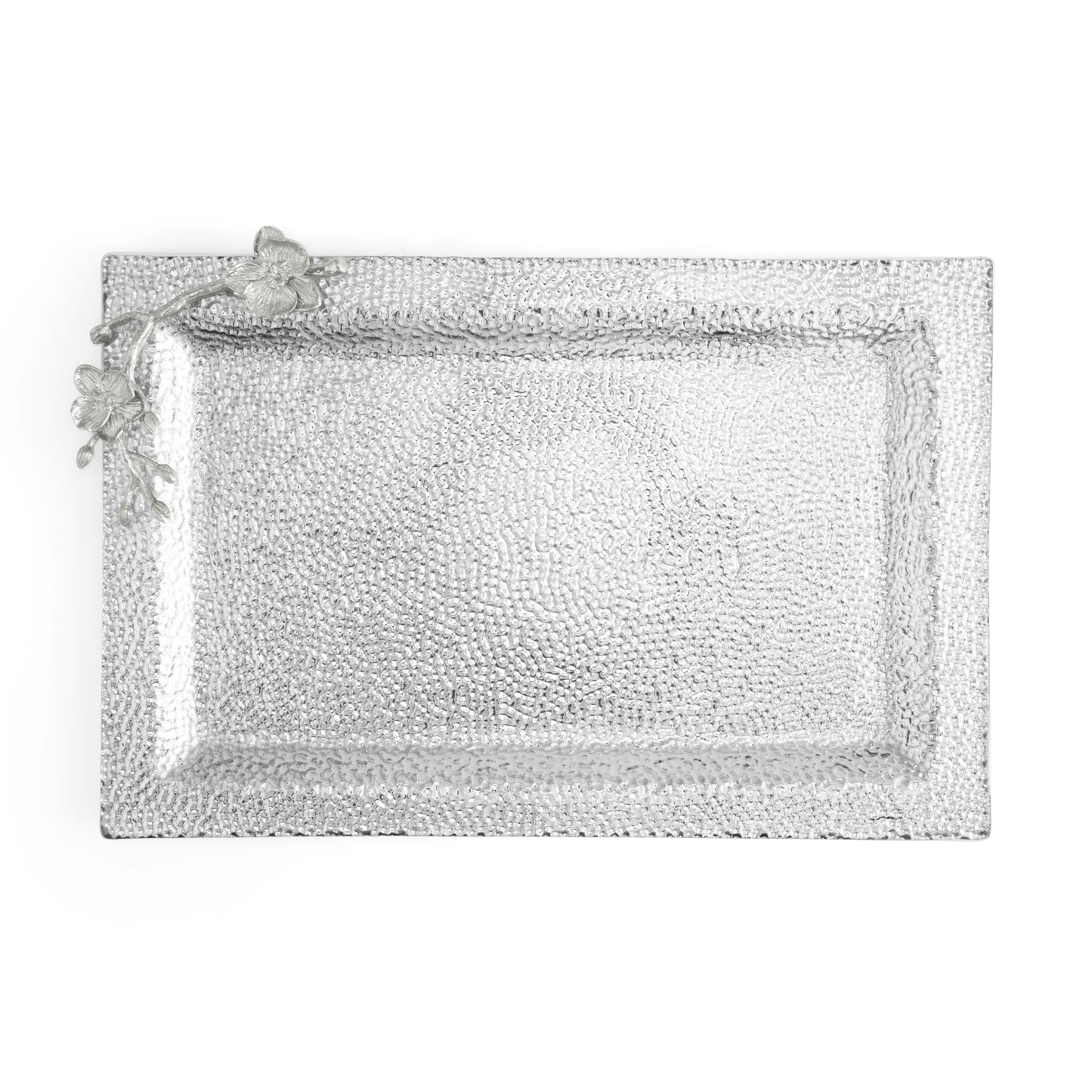 WHITE ORCHID GLASS TRAY