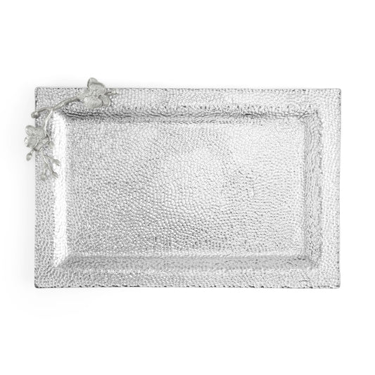 WHITE ORCHID GLASS TRAY