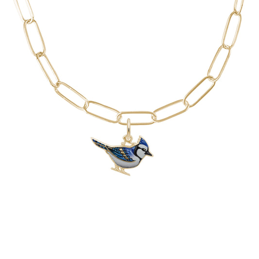Painted Blue Jay Necklace Set