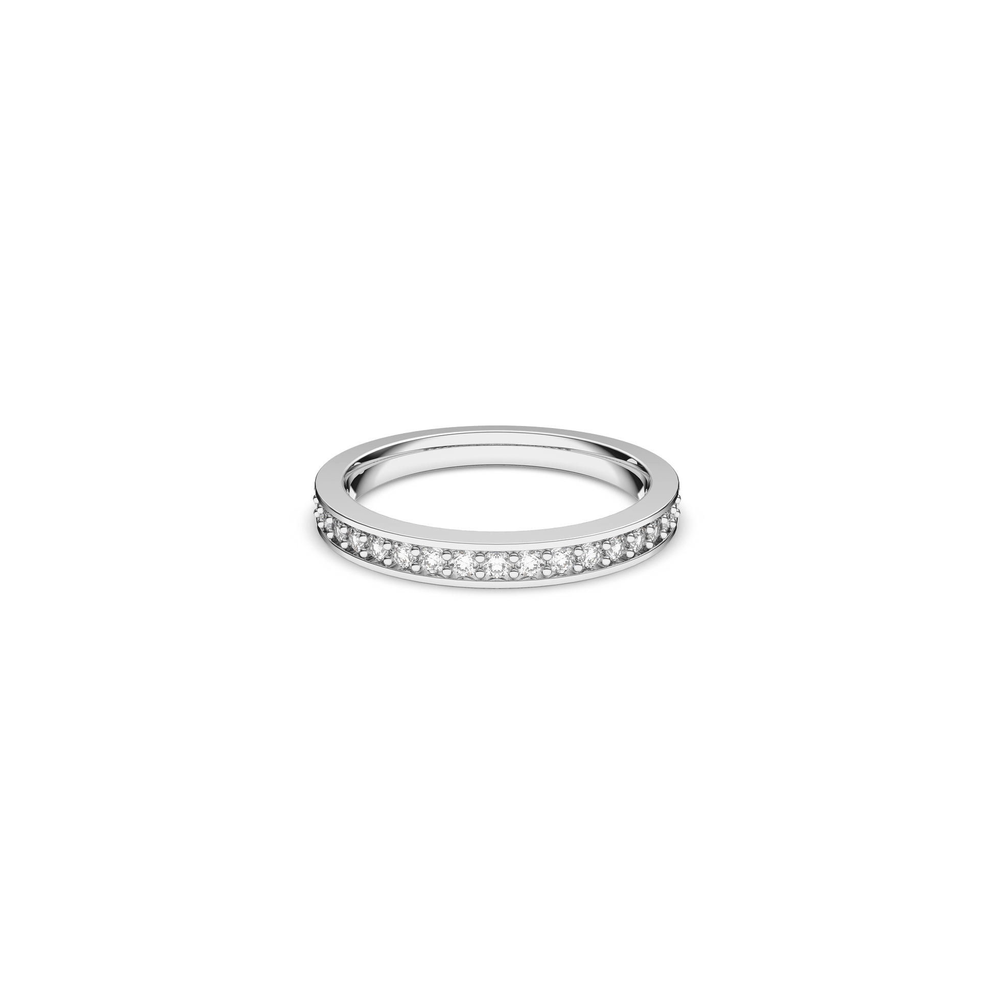 Matrix ring, White, Rhodium plated