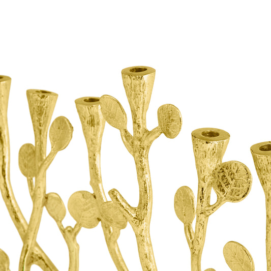 BOTANICAL LEAF GOLD MENORAH