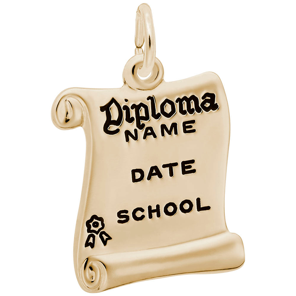 Personalized School Opened Diploma Charm for Graduation Gifts 1143