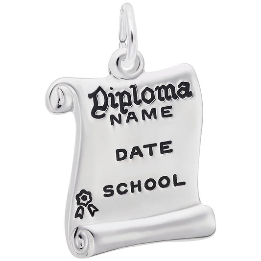 Personalized School Opened Diploma Charm for Graduation Gifts 1143