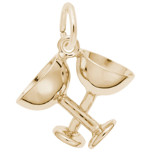 Elegant Champagne Glasses Charm for Wedding & Love Celebrations 1145