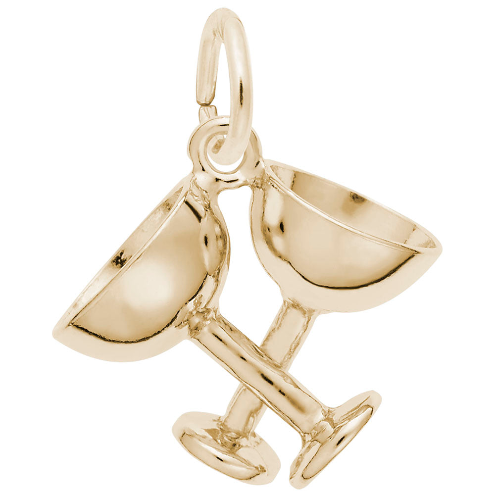 Elegant Champagne Glasses Charm for Wedding & Love Celebrations 1145